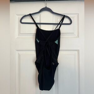 Remo Black Jolyn Swim Suit with Mesh Detail on Back